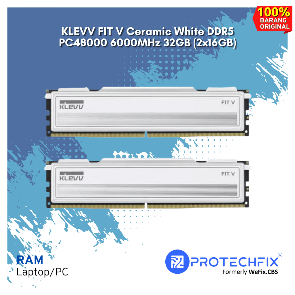 KLEVV FIT V Ceramic White DDR5 PC48000 6000MHz 32GB (2x16GB)