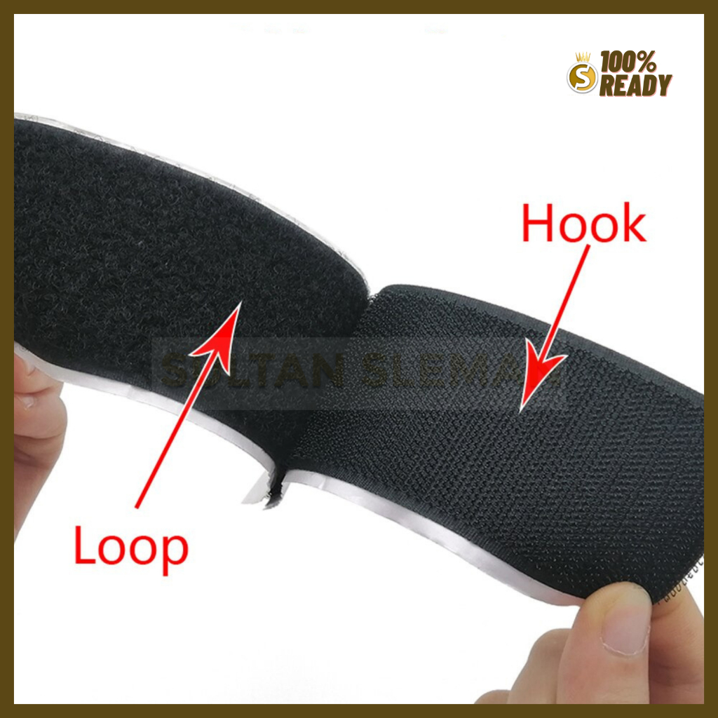 Lakban Velcro 1M 25mm / Velcro Perekat / Velcro Tape / Lakban Velcro Hook and Loop