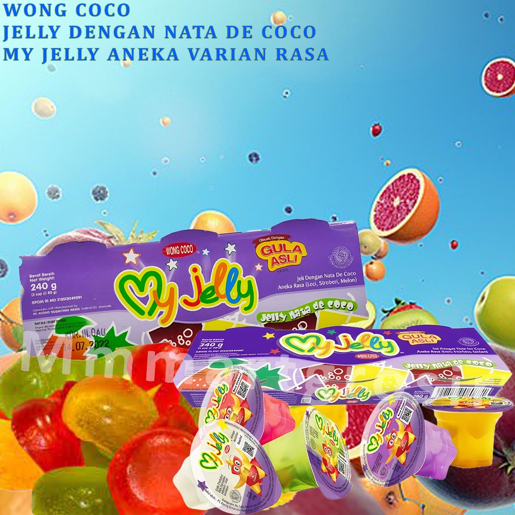 

Wong Coco / Jelly Dengan Nata De Coco / My Jelly Aneka Varian Rasa / 3cup x 240g