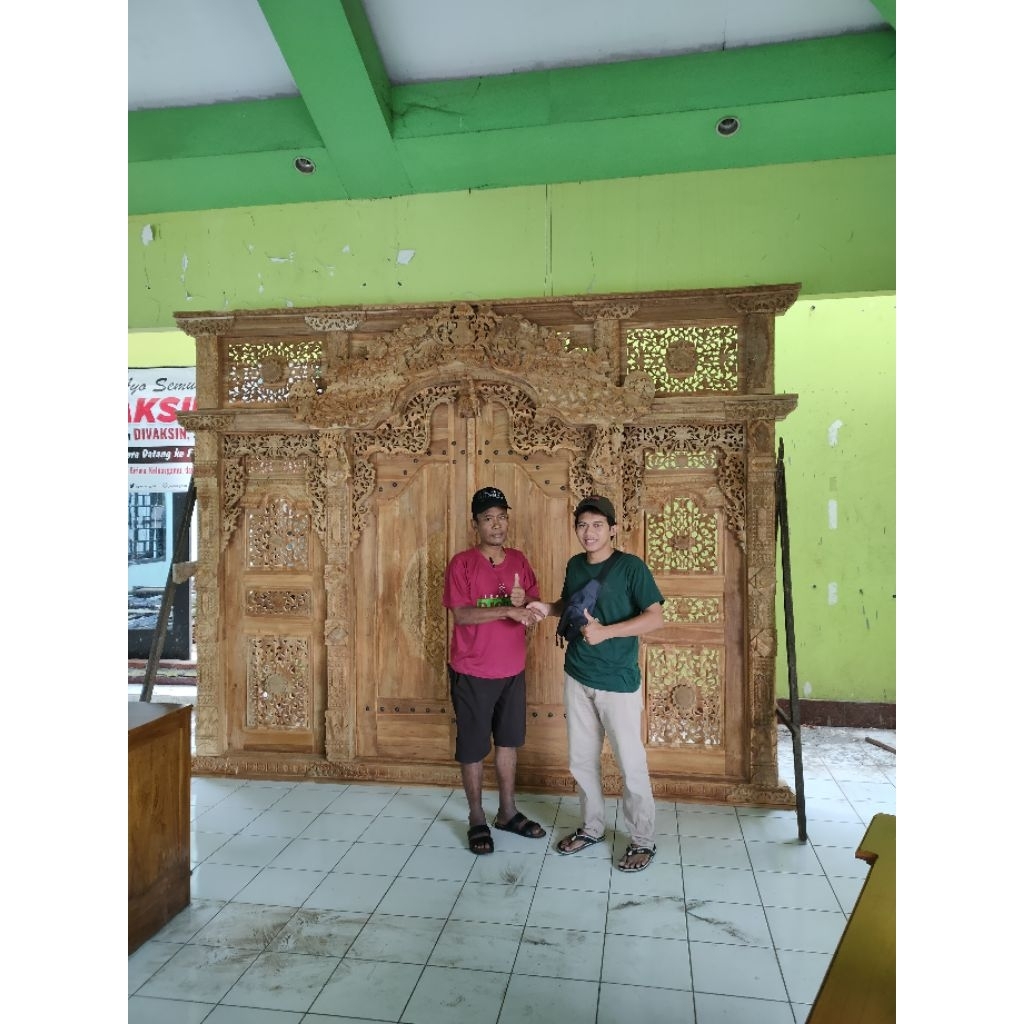 gebyok pintu ukir jati stiil bali