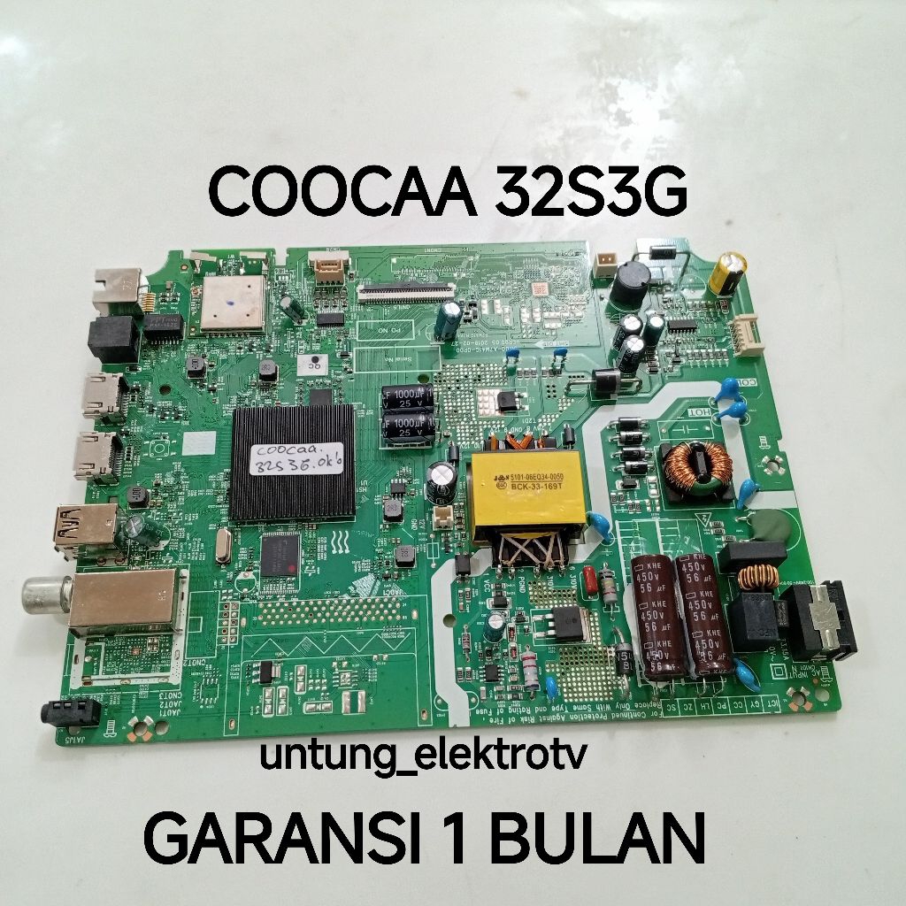 MB TV COOCAA 32S3G MAINBOARD-MOTHERBOARD-MOBO-MODUL MESIN TV LED COOCAA 32S3G