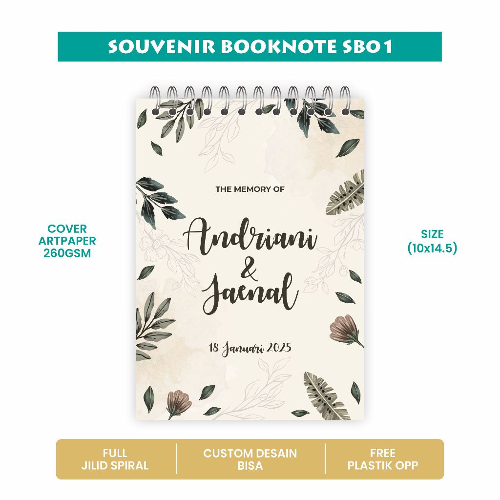 

Souvenir Notebook Aesthetic Pernikahan Custom Foto Tulisan Mini Kecil Ring Spiral A6 Murah