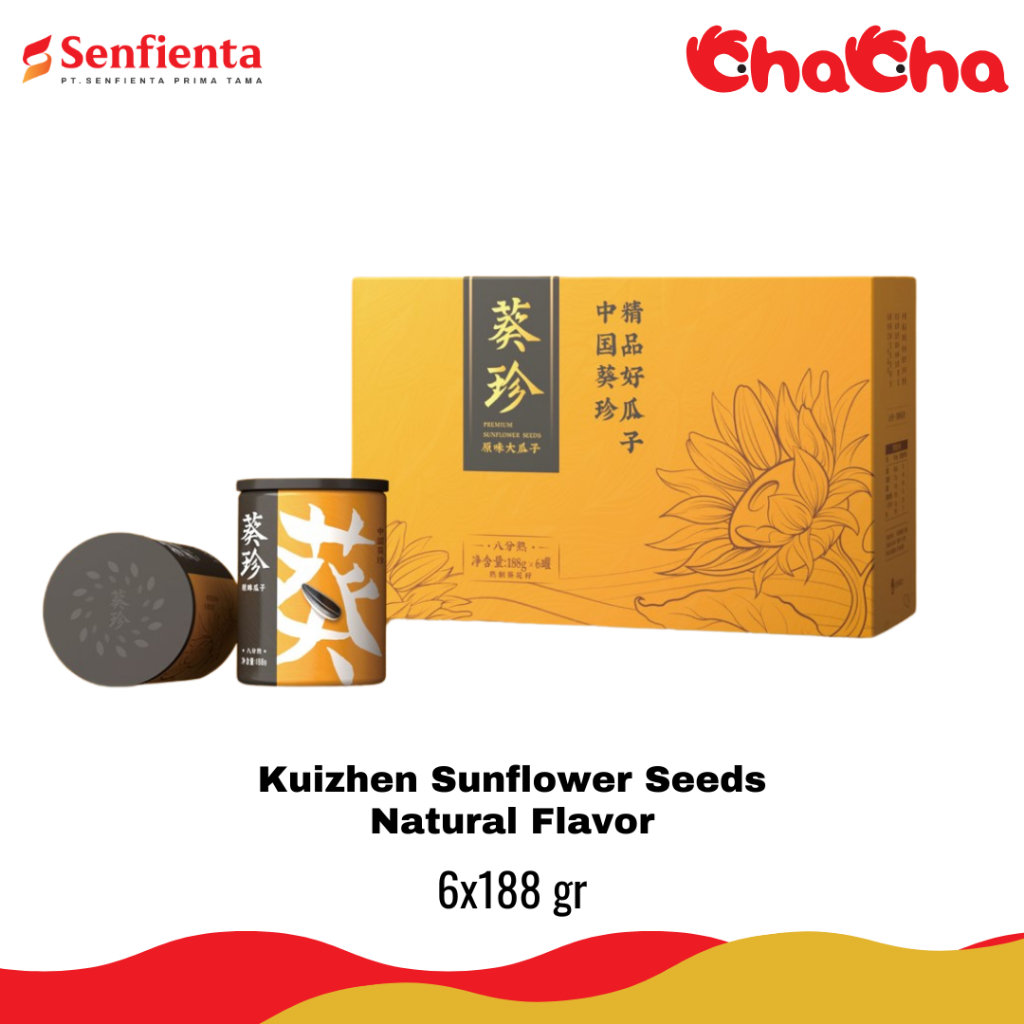 

ChaCha Sunflower Seeds Natural Flavor 6x188gr | Kuaci Import Premium | Kuaci Jumbo | Cemilan Sehat