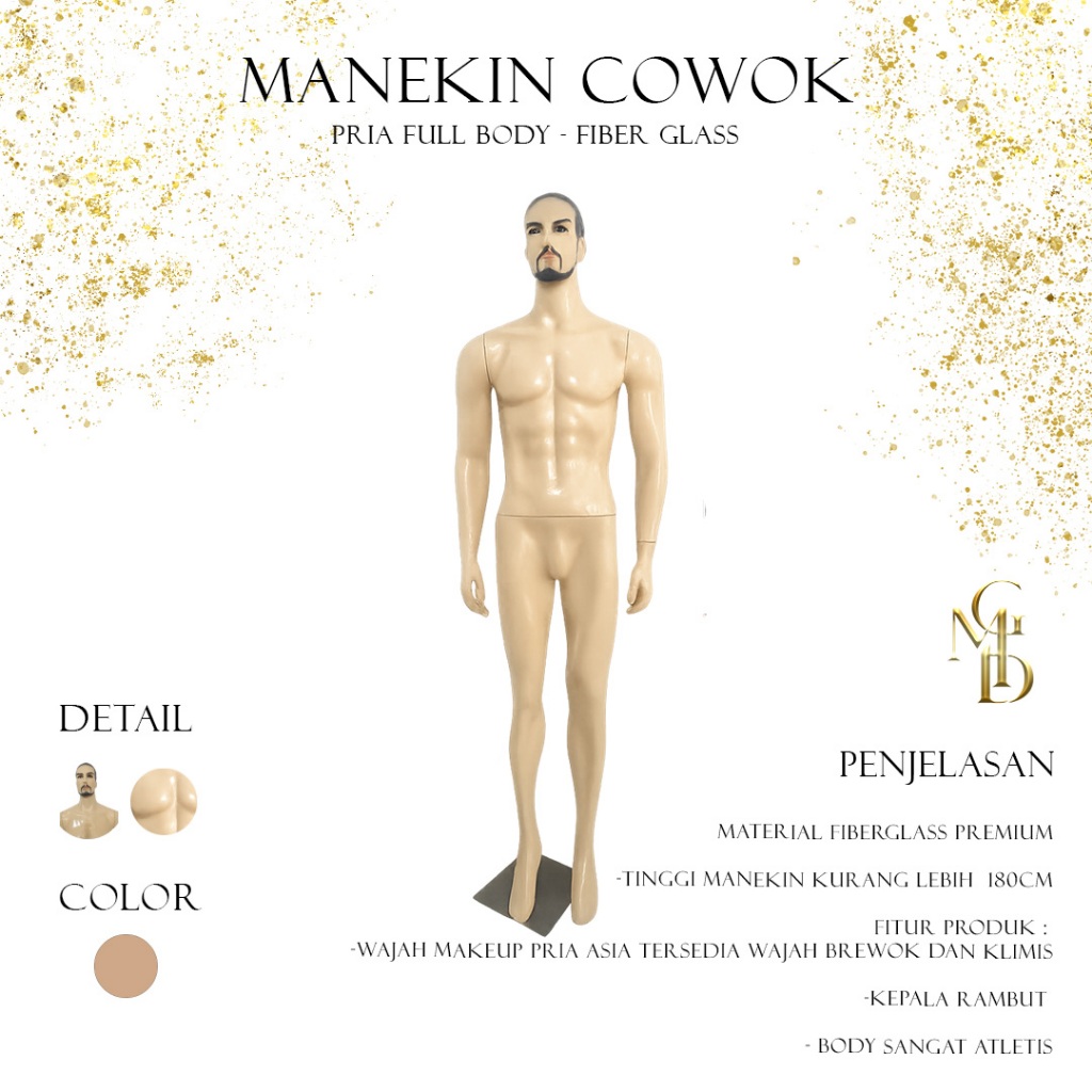 Patung Manekin Cowok Pria Full Body | Manekin Full Body Pria Fiber Patung Cowok Jari Karet