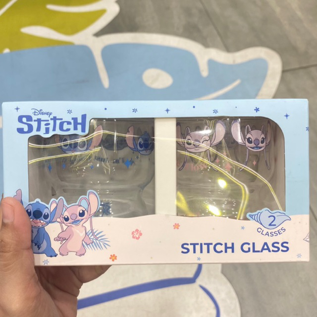 OHSOME X GLASS CUP DISNEY STITCH 300ml + 300ml/ GELAS KACA STITCH / GELAS KARAKTER / SERBA DISNEY