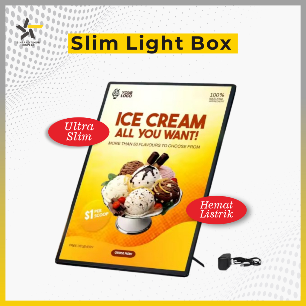 SLIM LIGHT BOX | Led Ultra Slim Light Box - SLIM LIGHT FRAME KACA