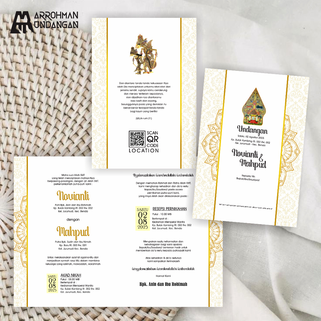 Undangan Pernikahan Custom Jawa Wayang Gunungan