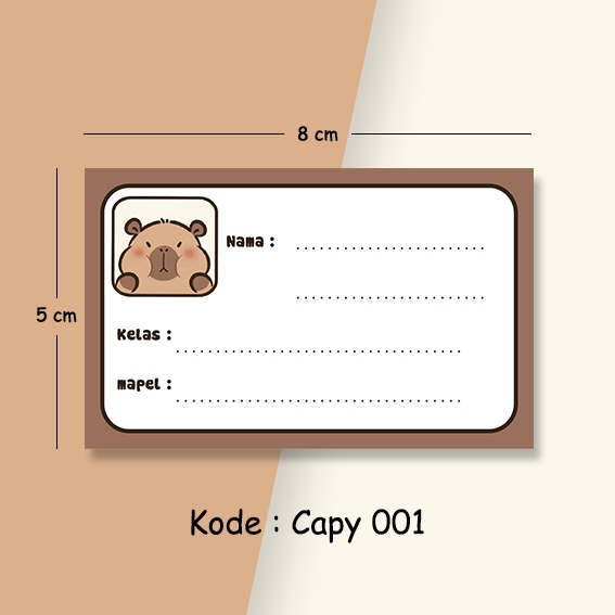 

Sticker nama sekolah edisi Capybara, Lilo and stitch lucu