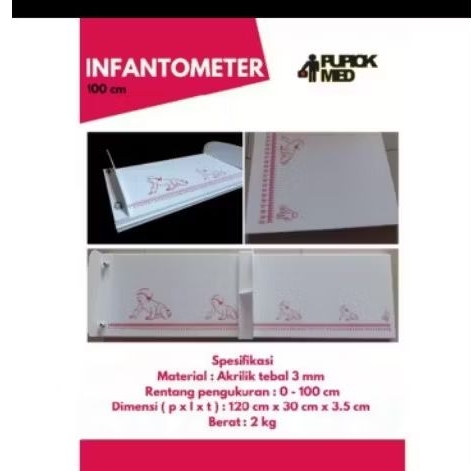 Infantometer Akrilik 100cm / Pengukur Panjang Bayi Akrilik 100cm / Pengukur Badan Bay...