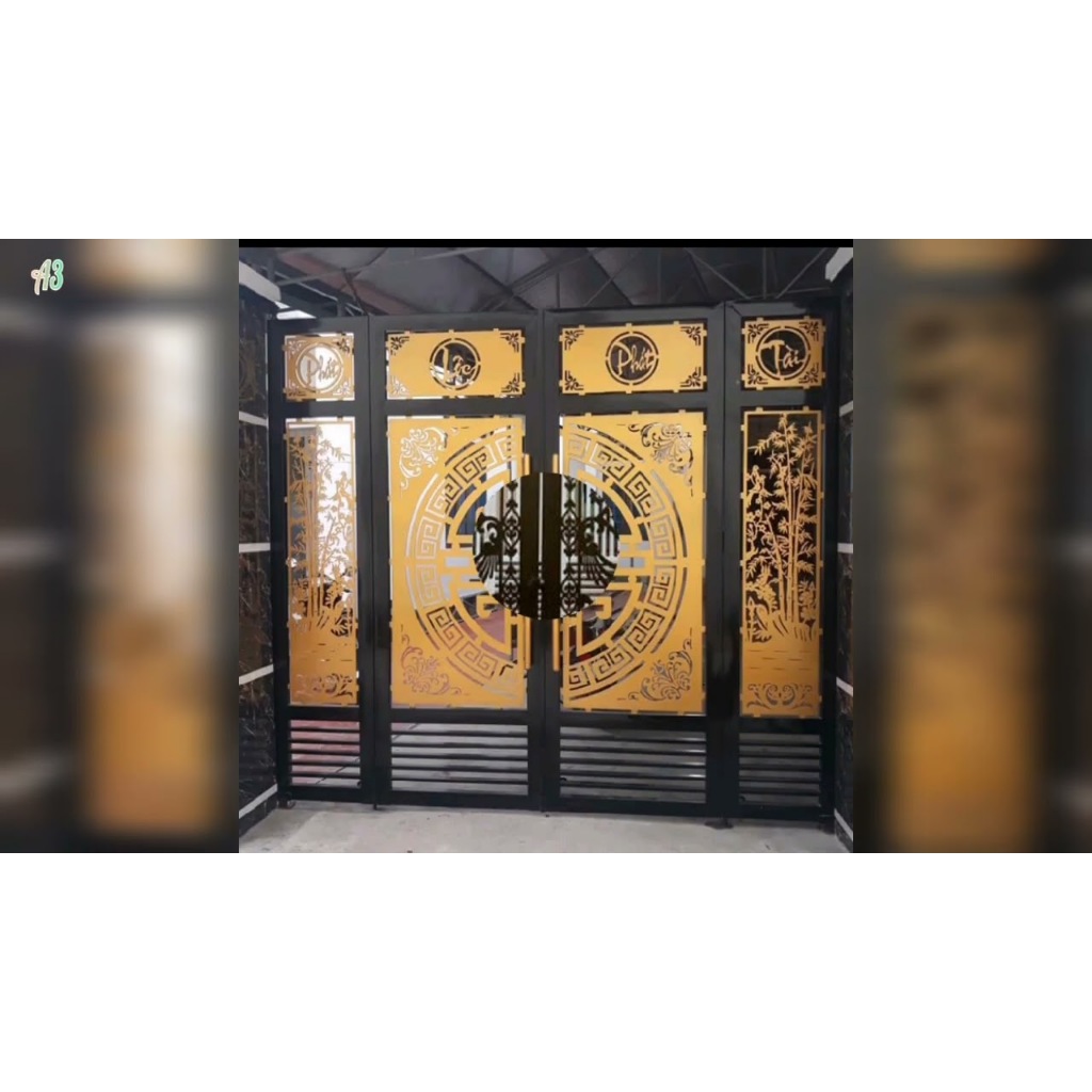 Pintu Garasi Dorong Plat Laser Cutting Request Model Mewah Minimalis