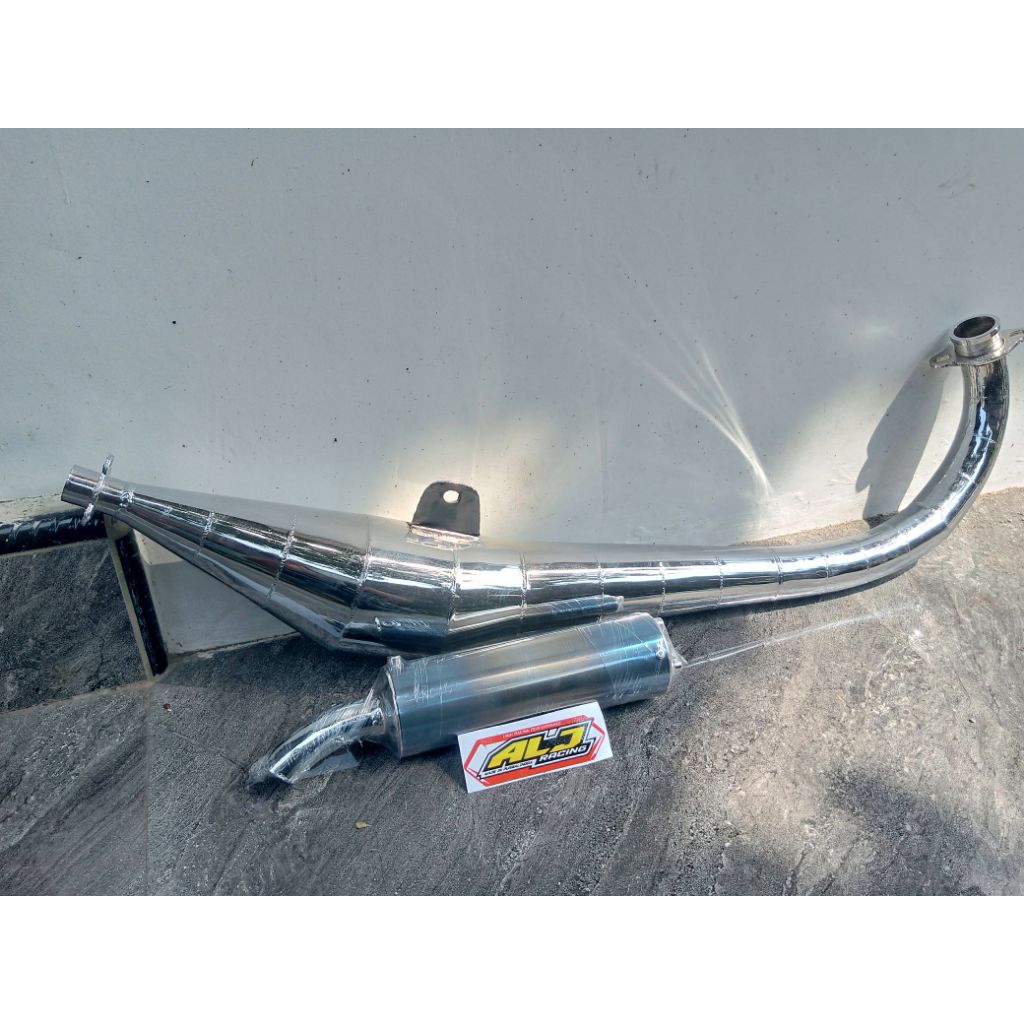 knalpot RX king type kolong samping selincer blue