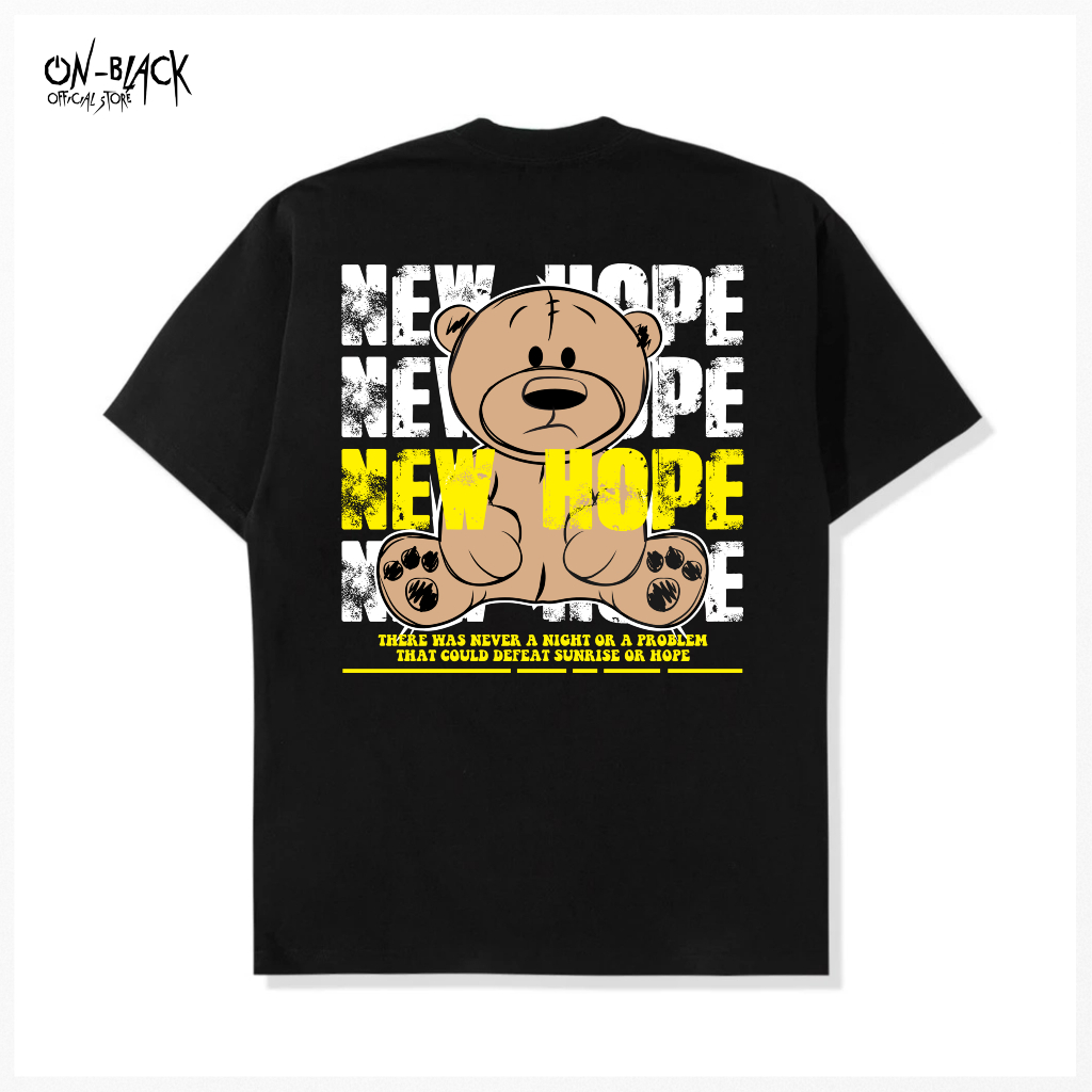 Kaos Distro Terlaris Pria & Wanita T-shirt Hitam All Varian Bear Street Wear New Hope Cotton Combad 