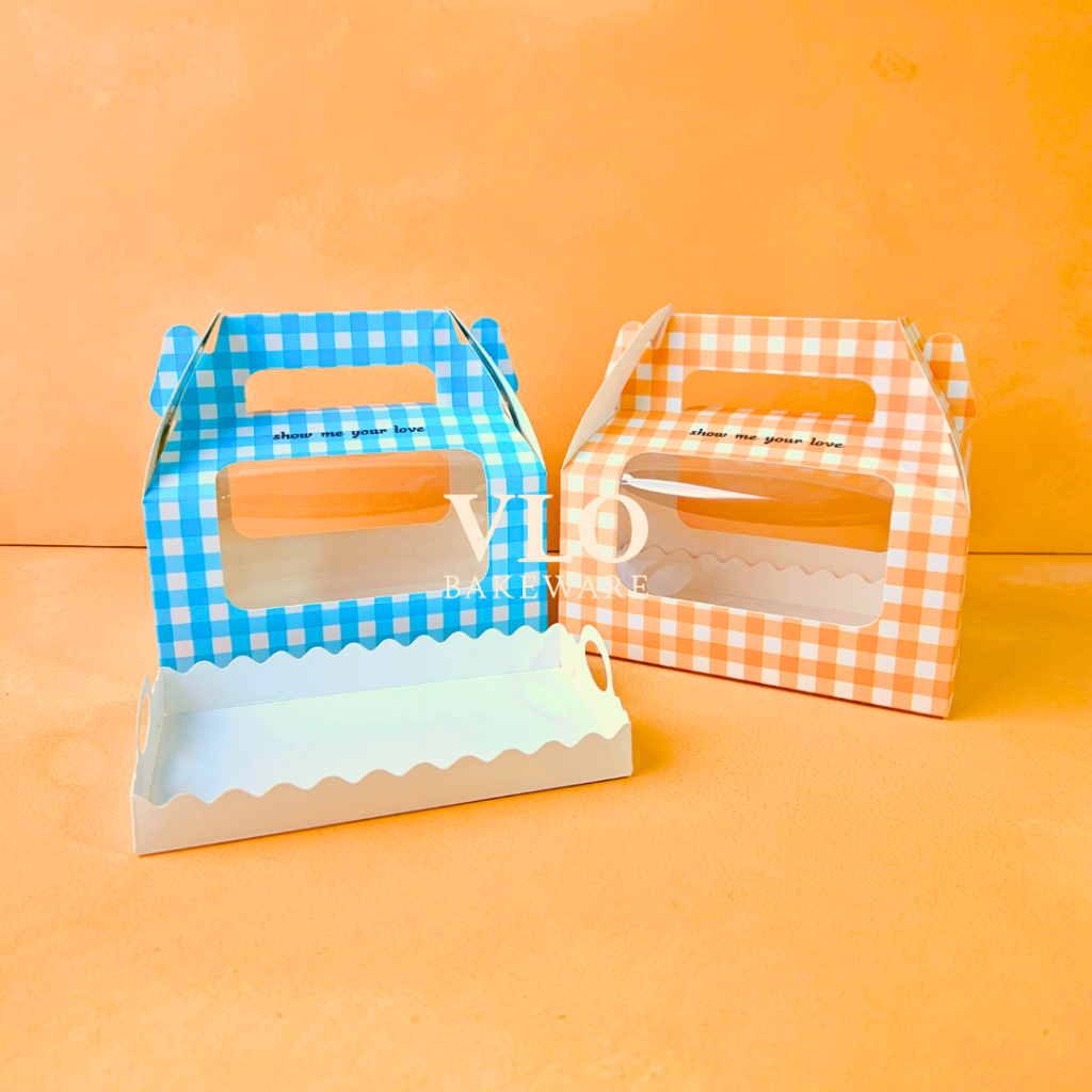 

Gable box hampers ulang tahun hampers 16 cm | kotak kue transparan premium