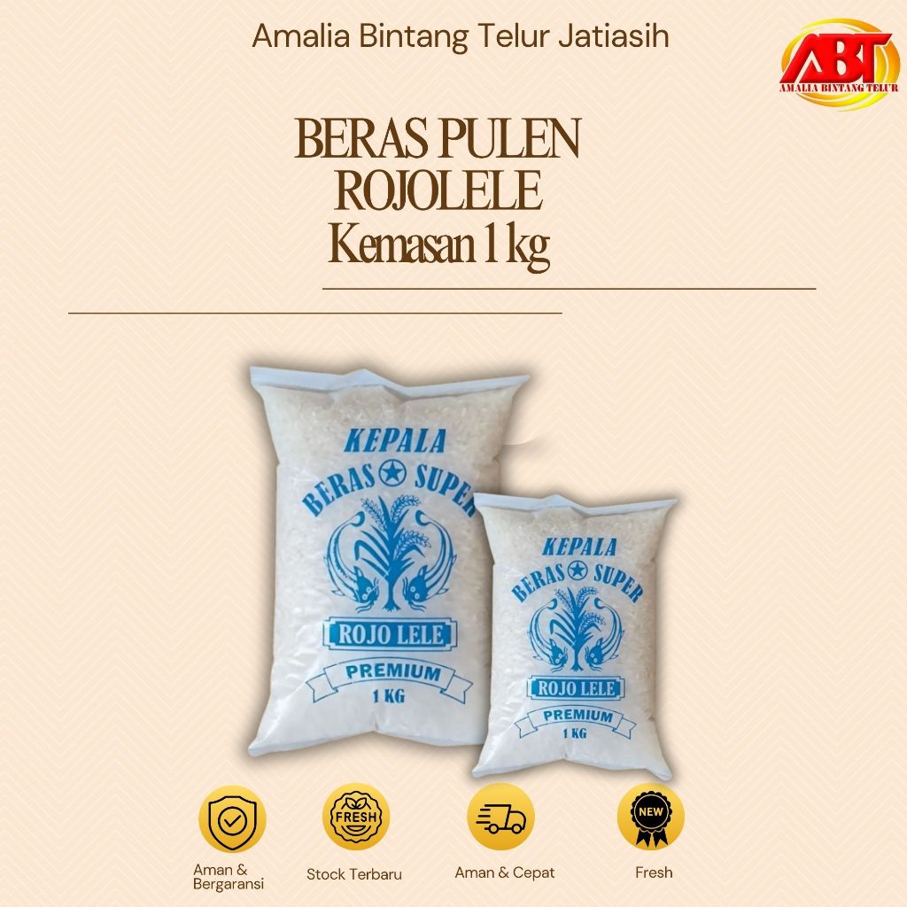 

ABT JATIASIH - Beras Pulen 1kg Kemasan Rojolele Enak, Bersih dan Putih (FRESH-CEPAT-BERGARANSI)