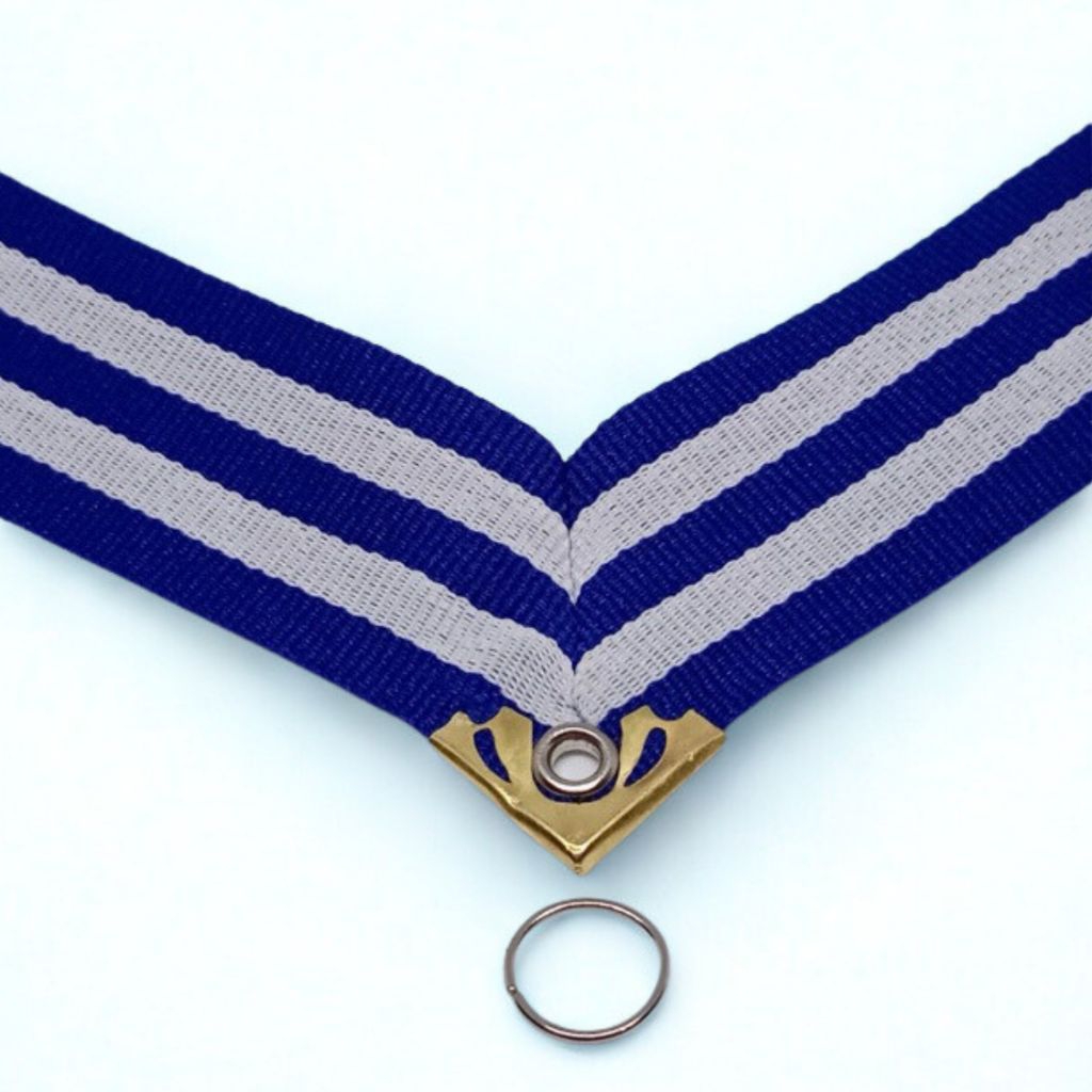 

TALI MEDALI BIRU PUTIH // PREMIUM DENGAN SIKU + RING