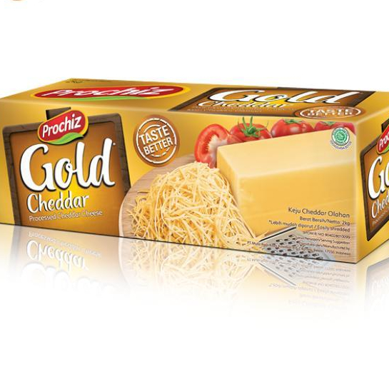 

Keju Cheddar Prochiz Gold 2kg - KHUSUS GOSEND/GRAB