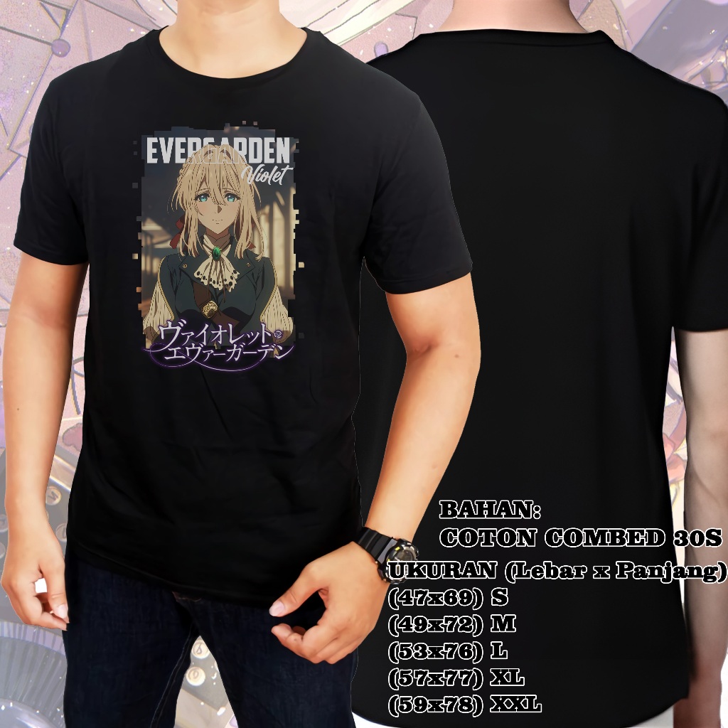 Kaos Baju Tshirt Anime Violet Evergarden - Starrail - Baju Wibu - Baju Otaku - Baju pria