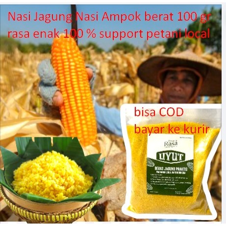 

Nasi Jagung Nasi Ampok berat 100 gr rasa enak 100 % support petani local