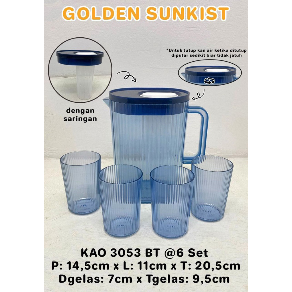 TEKO SET AKRYLIC GOLDEN SUNKIEST - TEKO SET BAHAN PLASTIK MIKA