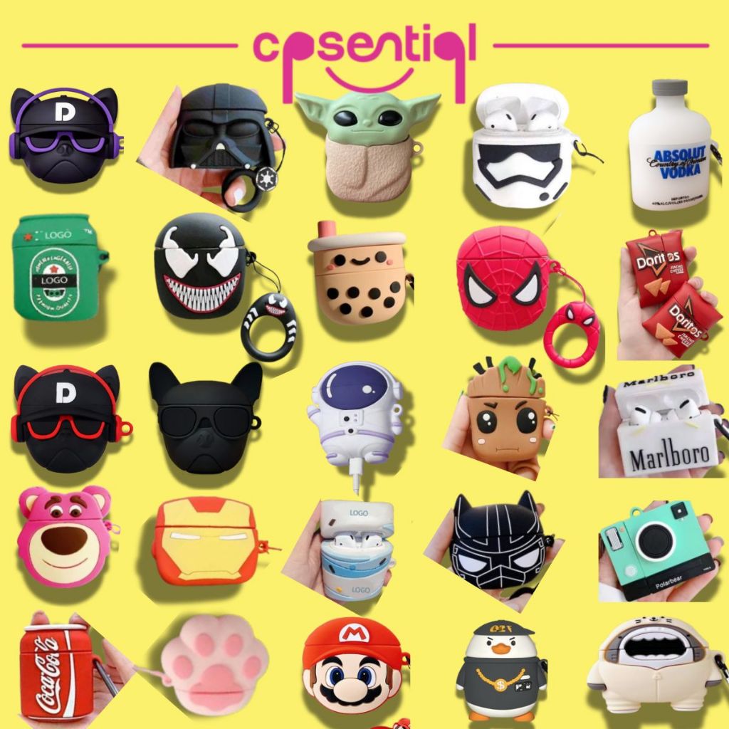 COD Case Airpods Gen 1/2 Gen 3 Pro 3D Inpods 12 i12 KARAKTER LUCU | Case Airpods Shark Kawz Bear Ast