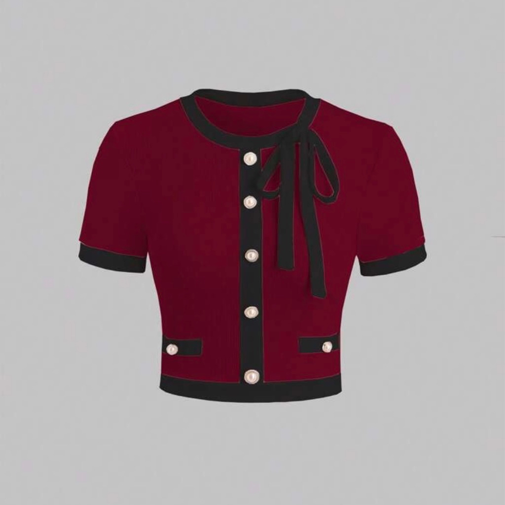 evelyn blouse | atasan merah crop