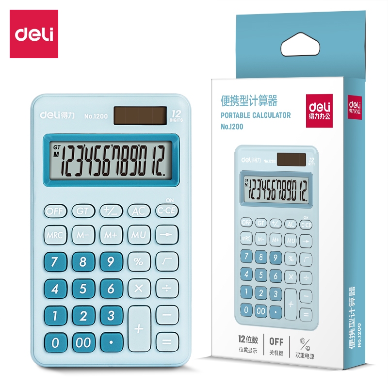 

Deli Desktop Calculator / Kalkulator Meja Mini Portable Dual Power Lucu 1200