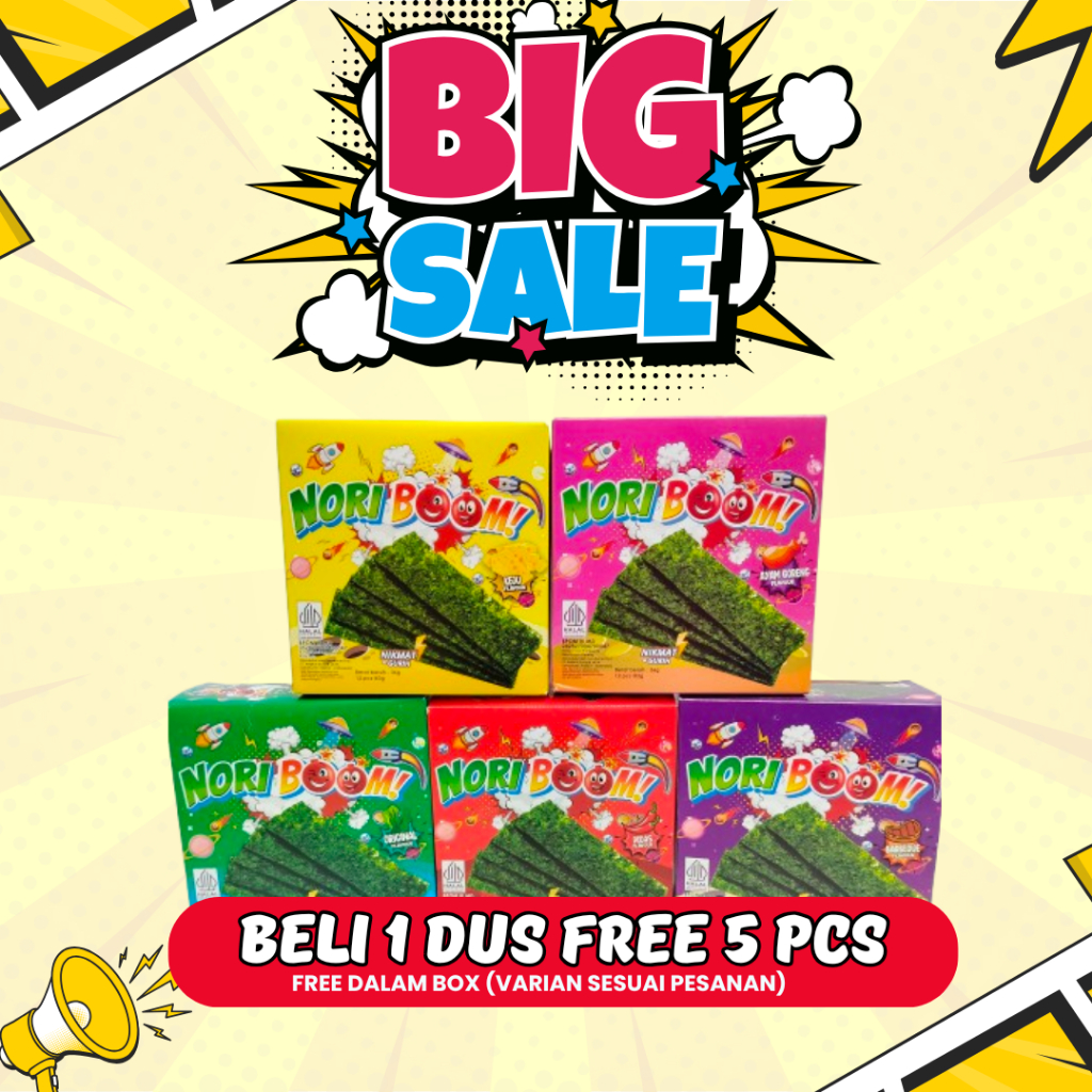 

(PAKET DUS) NORIBOOM RUMPUT LAUT CRISPY | NORI MURAH