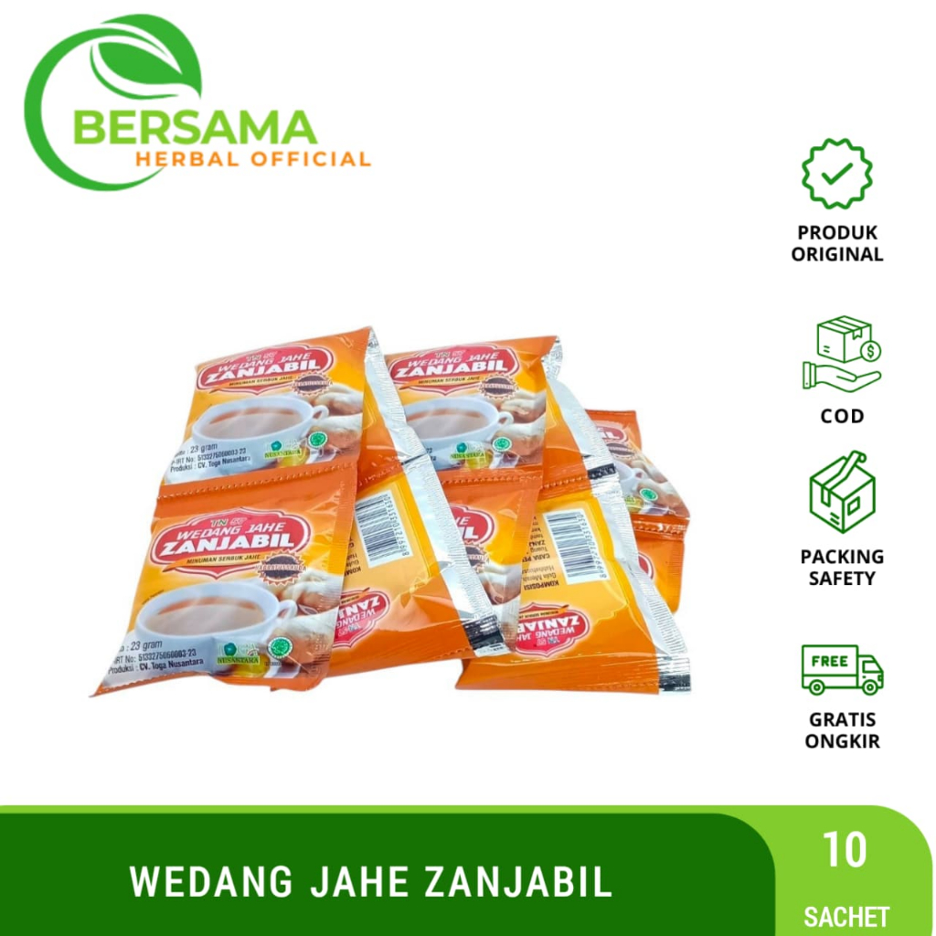 

Wedang Jahe Zanjabil 10 Sachet | Minuman Serbuk Jahe Plus Habbatussauda | Zanjabil Wedang Jahe