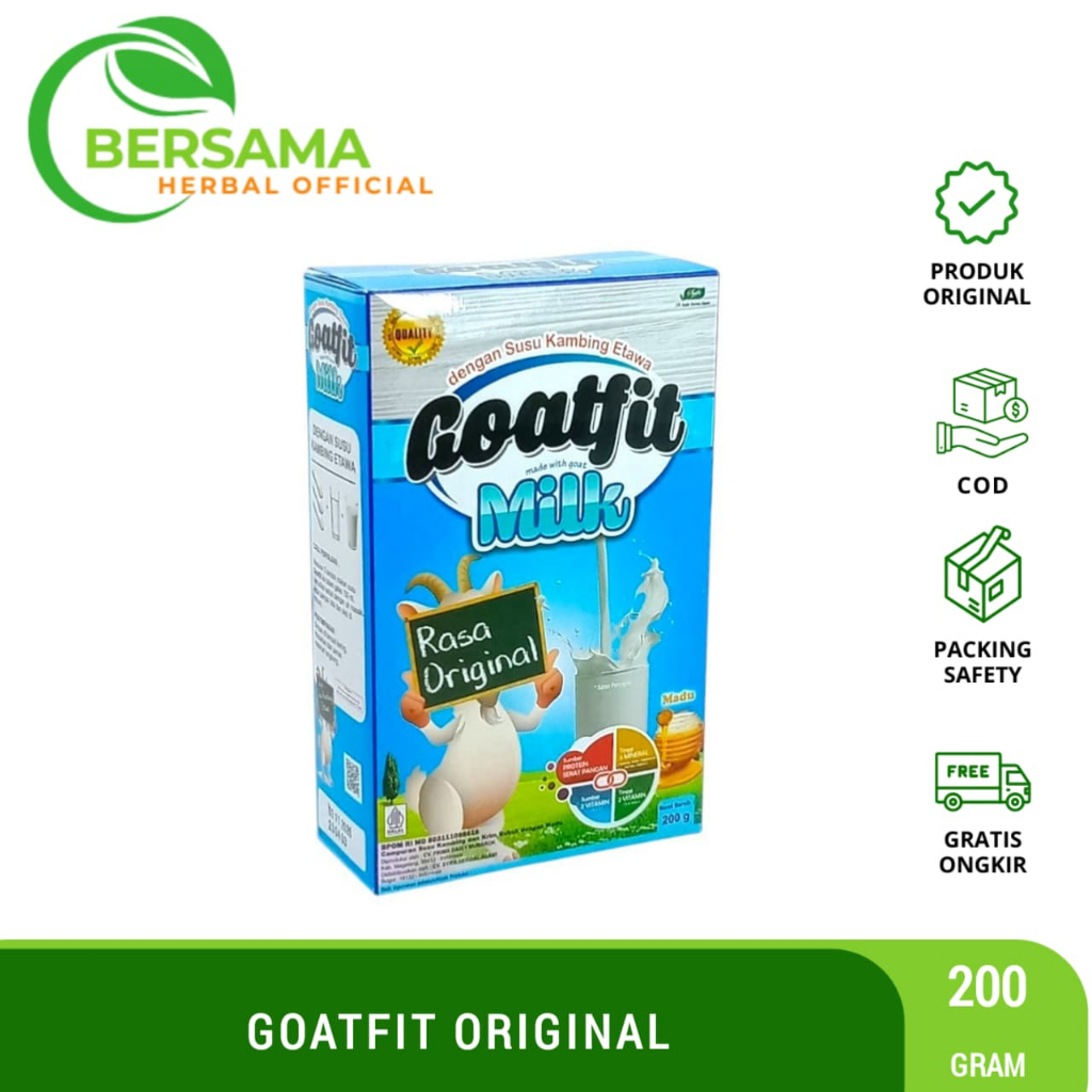

Goatfit Milk Susu Kambing Etawa Plus Royal Jelly | Goat Fit Full Cream Per Box 200 gr