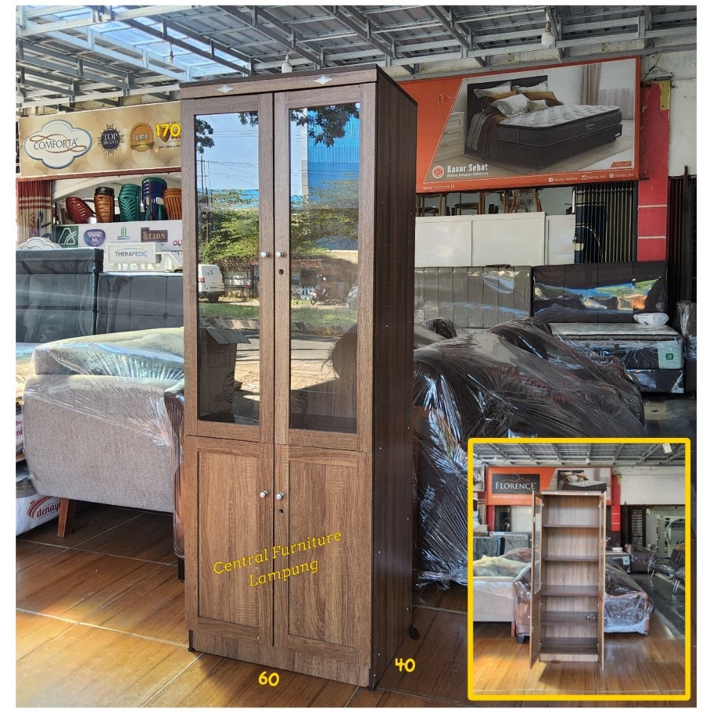 Lemari Hias 2 Pintu Minimalis Kaca