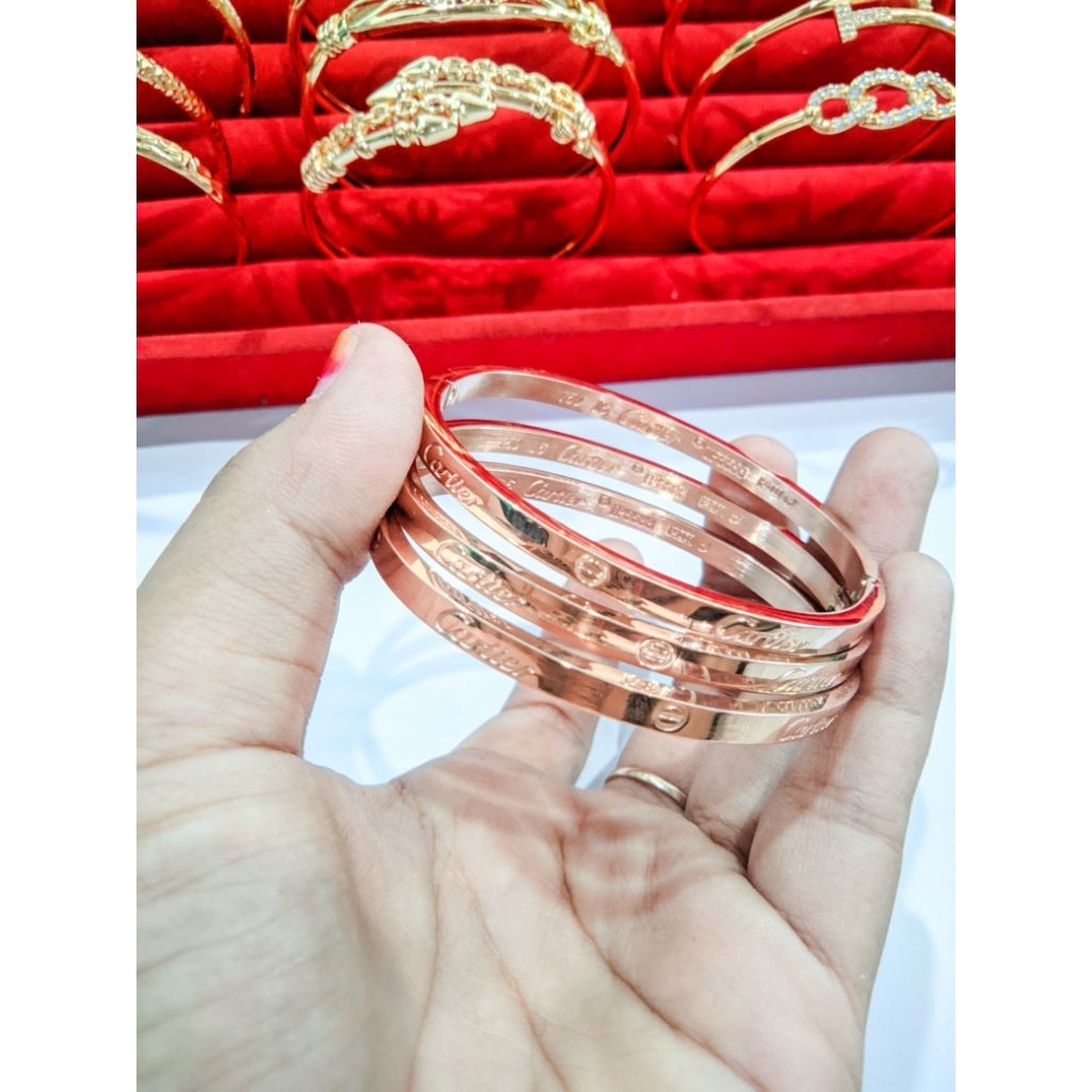 Gelang Titanium Cartier Rosegold ori
