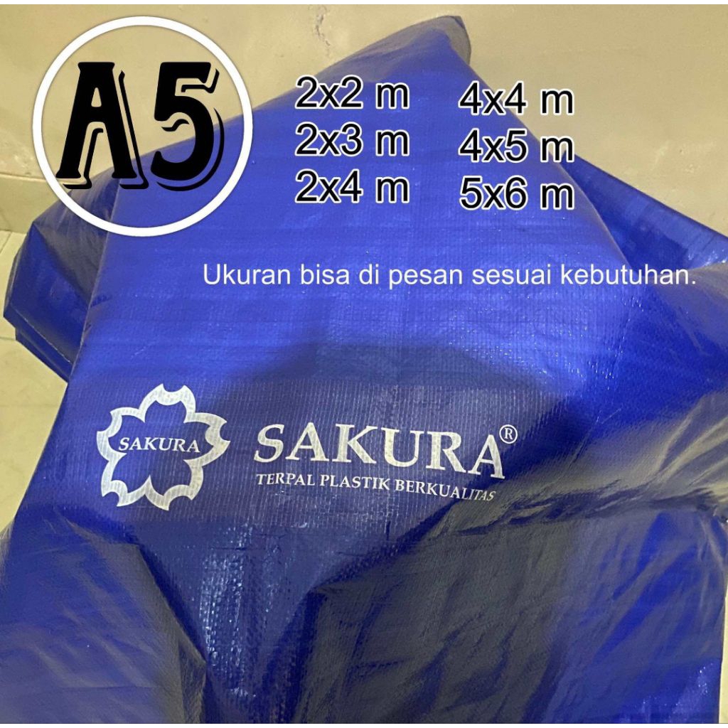 Terpal plastik  Sakura type A5,ukuran 4x4 meter-Original Sakura