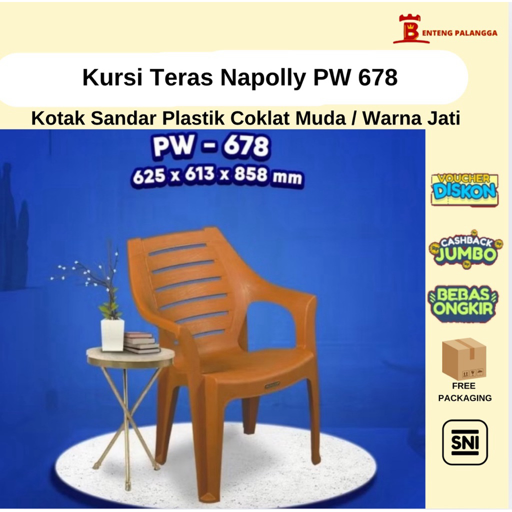 (KHUSUS INSTANT) KURSI TERAS NAPOLLY - PW 678( KURSI SAJA ATAU SET 4 KURSI + 1 MEJA | Kursi Santai P