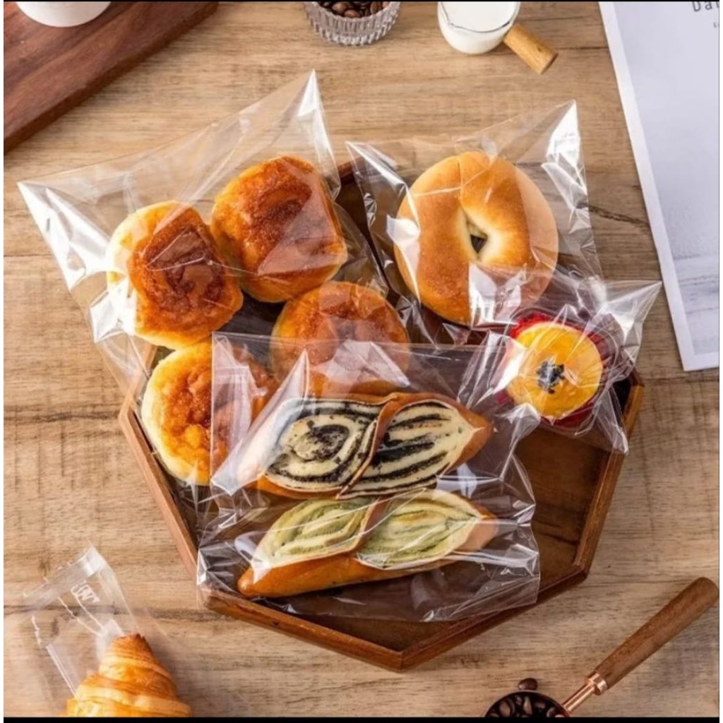 

Isi 100 Lembar Opp Roti Kantong Plastik Opp Lem / Seal Kemasan Roti Donat Kue Cookies 8×8 9×9 10×10 11×11 12×12 13×13 14×14 15×15