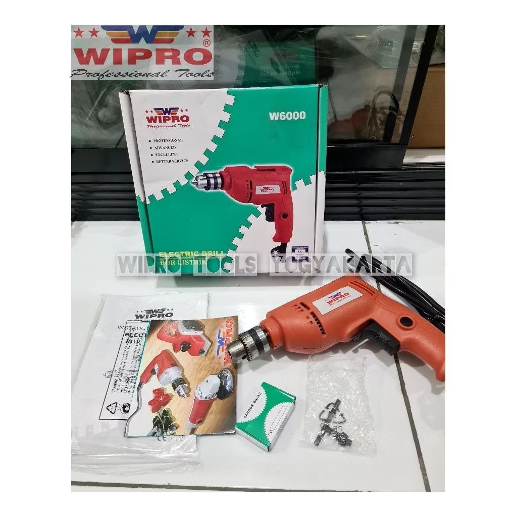 Wipro Bor Tangan Listrik 10MM W6000 / Bor Tangan Bolak Balik Variable Speed Wipro / Bor 10MM Wipro
