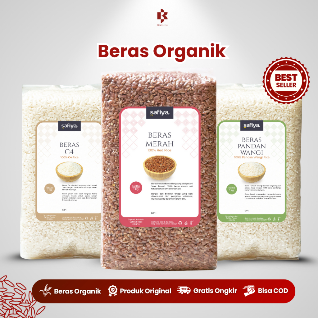 

Beras Organik 1 Kg Vakum Organic Premium Best Quality