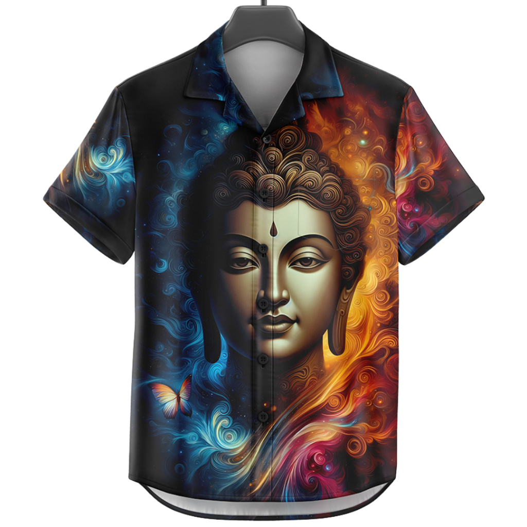 GOKS Baju Kemeja Pria Wanita Motif Full PrintingLaki Laki Kekinian 761 KEPALA PATUNG