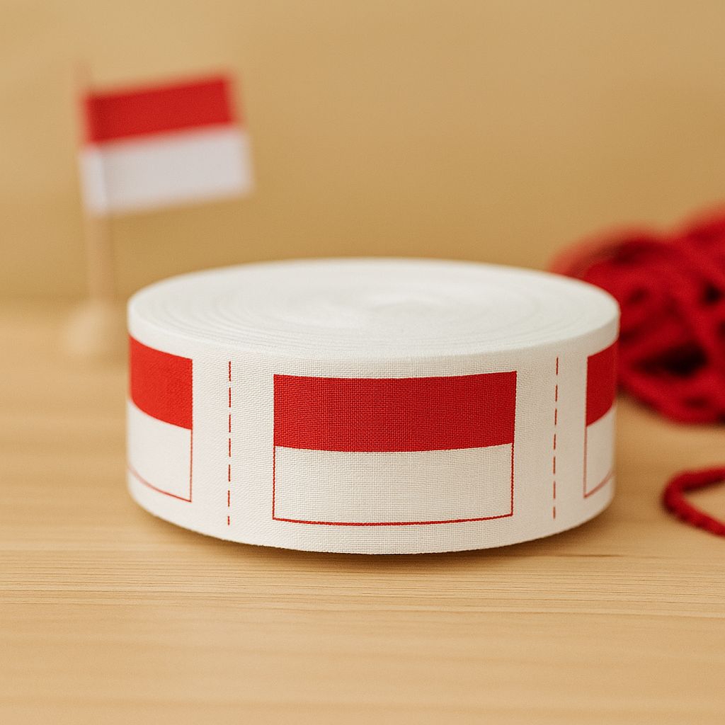 

Label Pita Katun 4 cm bendera Indonesia