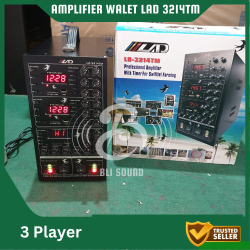 AMPLIFIER WALET LAD 3214TM 3 PLAYER AMPLI LAD LD 3214 TM ORIGINAL GARANSI