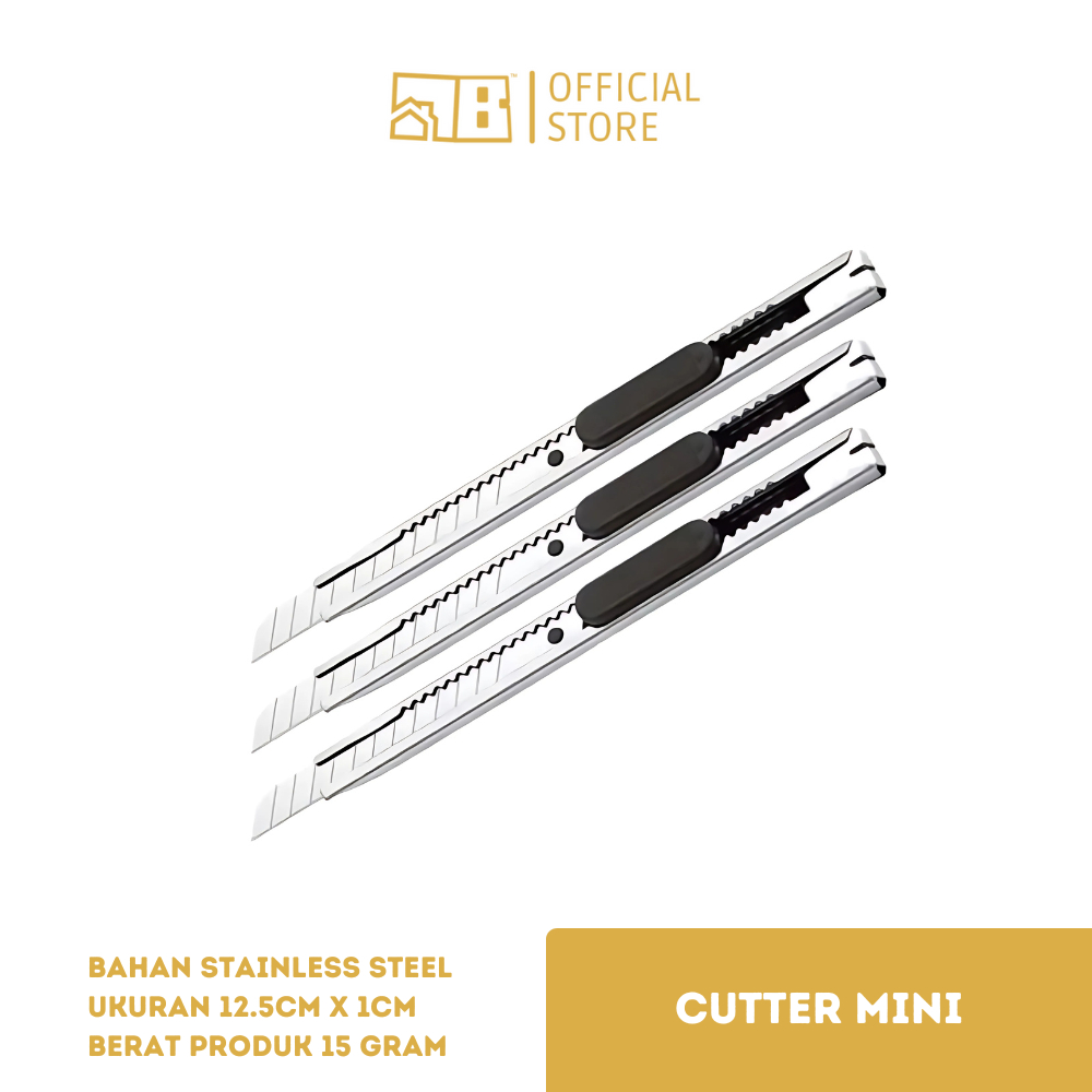 

[Stainless] Pisau Cutter Stainless Steel Mini 12.5cm x 1cm by Bolong ID