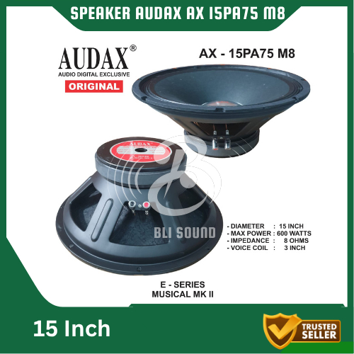 SPEAKER AUDAX AX 15PA75 M8 FULL RANGE SPEAKER 15 INCH AUDAX 15 PA 75 M8 ORIGINAL