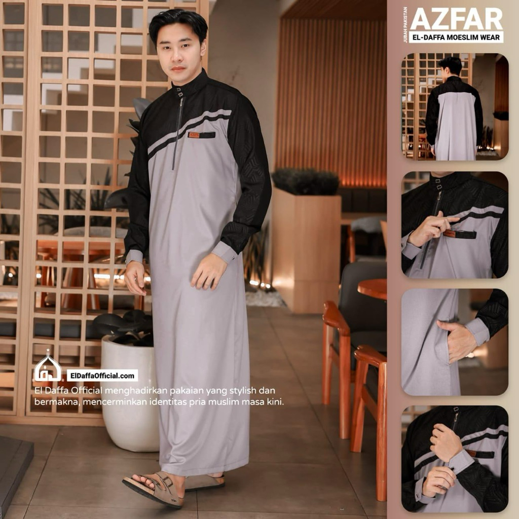 Jubah Pria AZFAR - Jubah Pria Muslim - Busana Muslim Jubah Pria Gamis Pria Toyobo