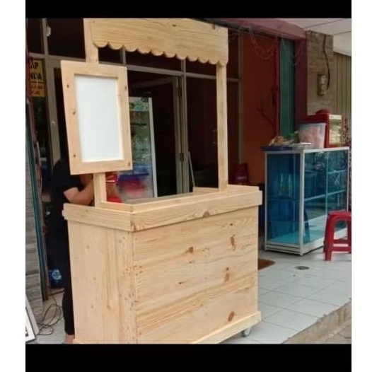 booth jati belanda.gerobak kayu.booth portable.