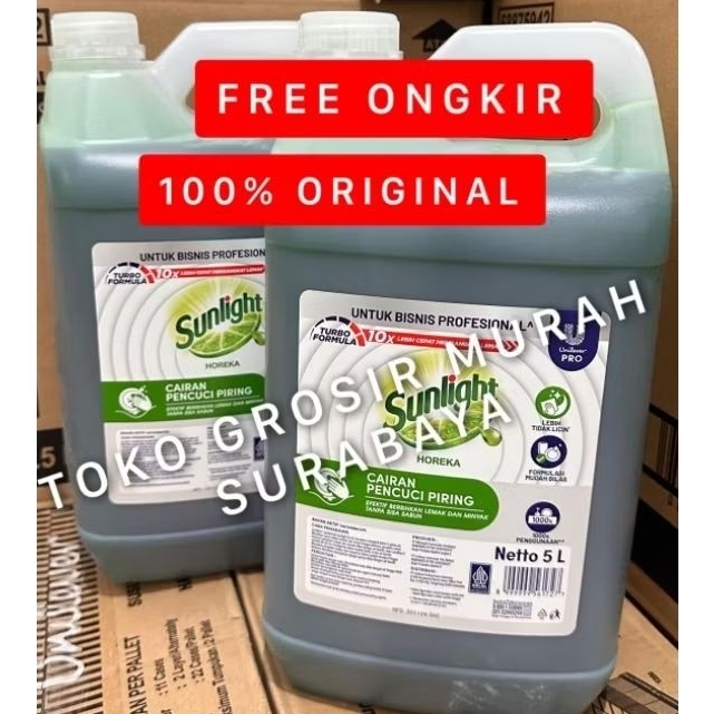 SUNLIGHT 5 LITER / Sabun Cuci Piring Sunlight 5 Liter/ Sunlight Professional 5L  / Sunlight Profrssi