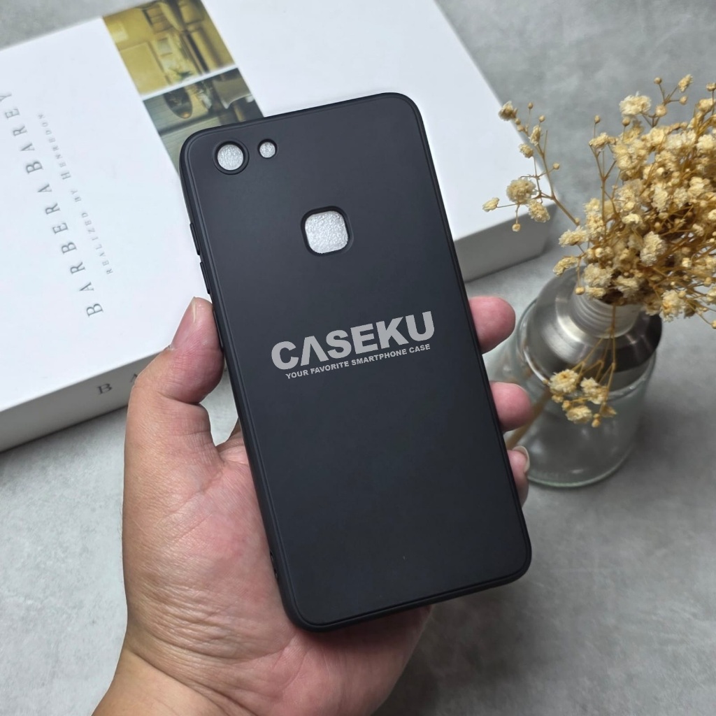 Case Vivo V7 Case Softcase Candy Macaron Square Black Polos Case Vivo V7