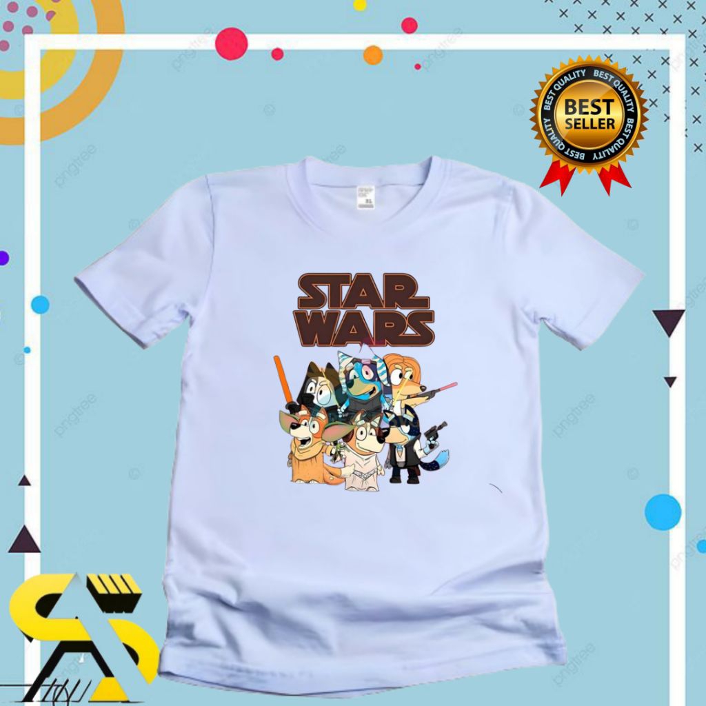 BLUEY STAR WARS BAJU KAOS ATASAN ANAK