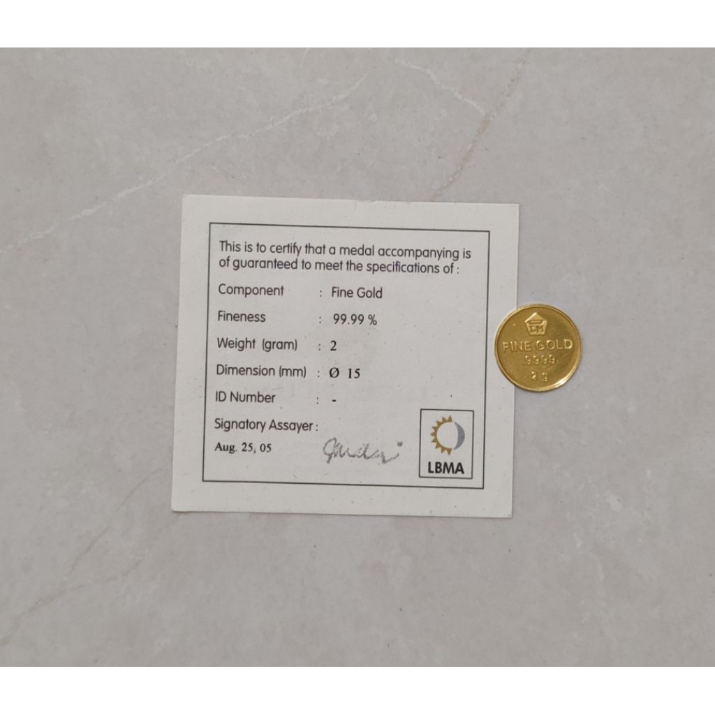 Logam Mulia Emas Antam Retro Bulat/Koin 2 Gram