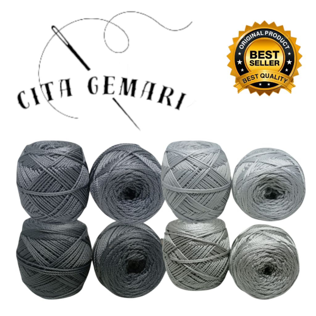 BENANG RAJUT POLYESTER KATALOG SERI ABU POLY KILAP & DOFF / BENANG RAJUT POLYESTER PILIH WARNA / BEN