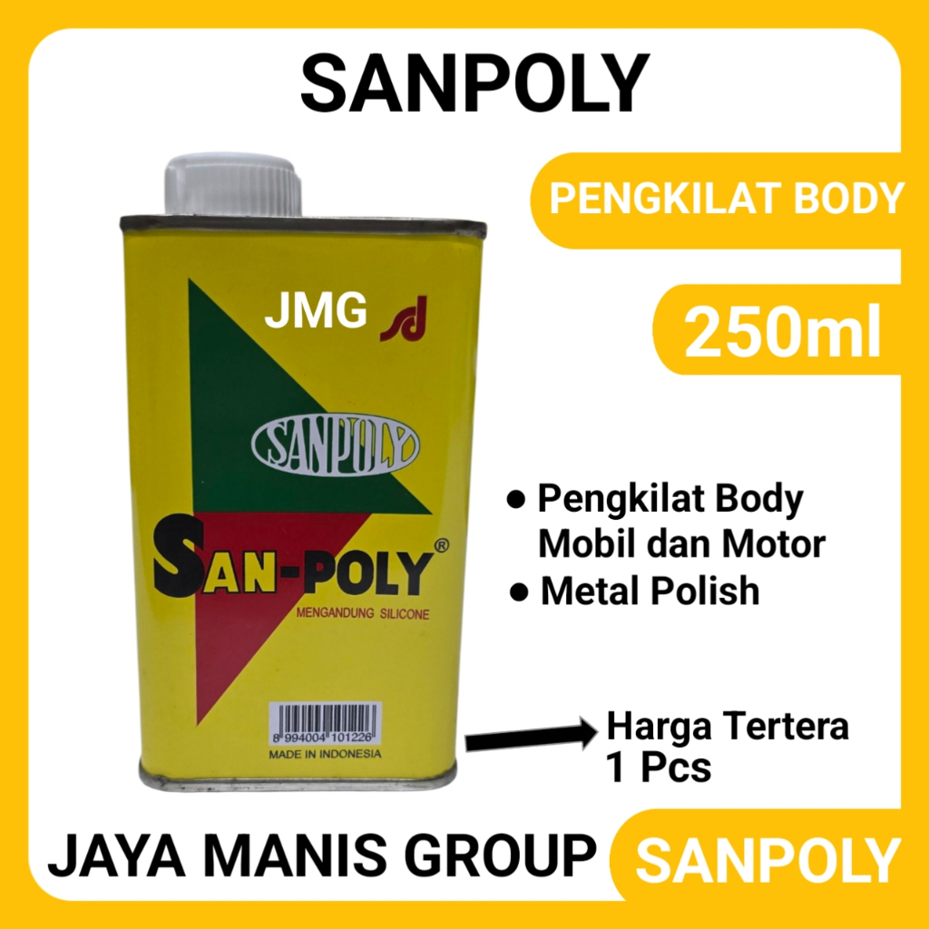 SANPOLY 250ml / SAN POLY / SANPOLI POLISH - Sanpoly Polish San Poly 250ml Pengkilap Mobil & Motor