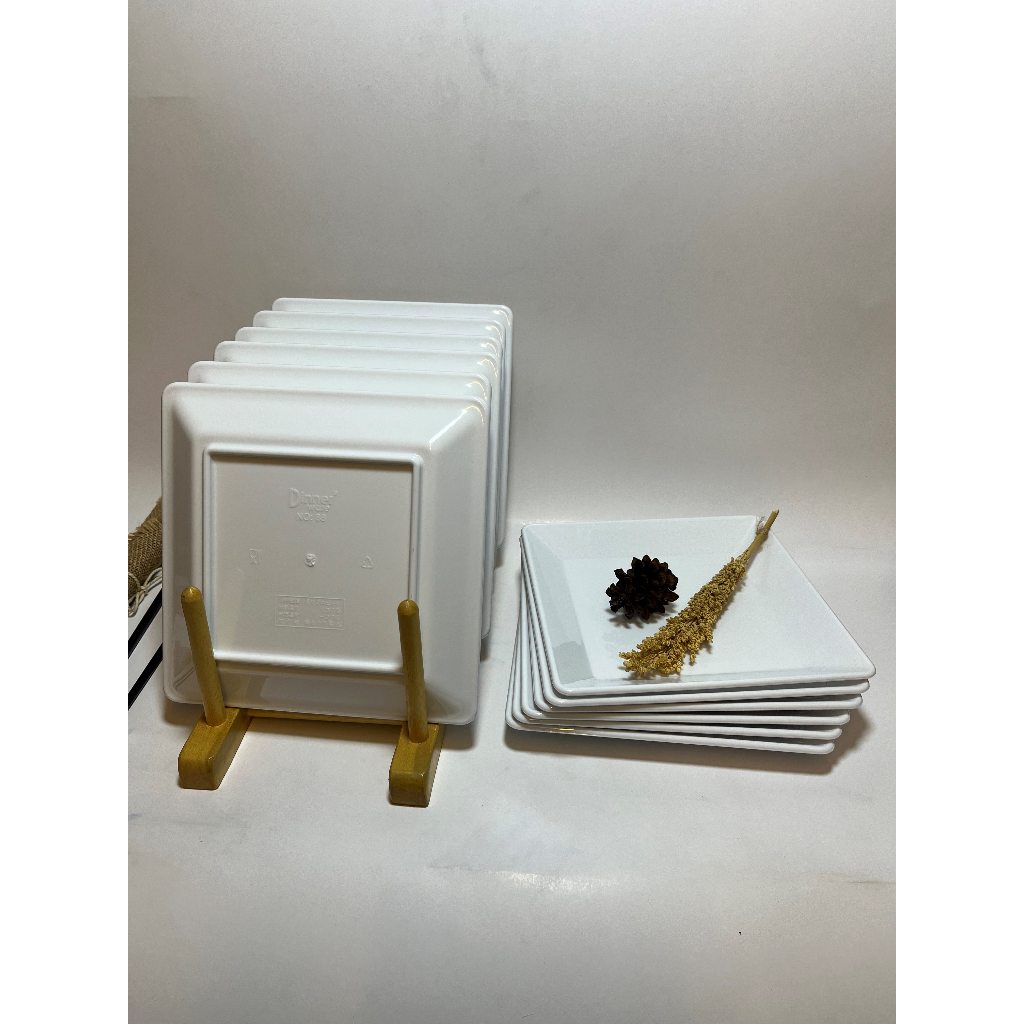 Amena_kitchenset _ Piring kotak melamin p-88 9 inc #PIRING MIE GACOAN # BM - (1 lusin) - Piring Pers